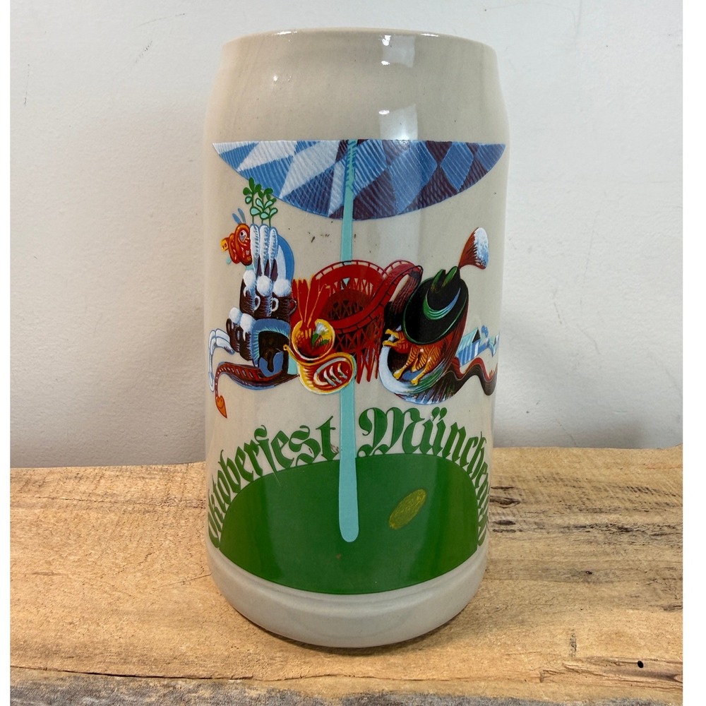 Rastal Oktoberfest Munchen 90s 1L Beer Stein Erhard Schutze German Stoneware Mug